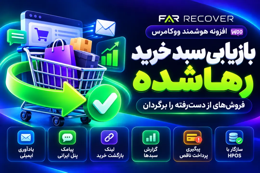 افزونه بازیابی سبد خرید رها شده ووکامرس Far Recover | پیامک و ایمیل